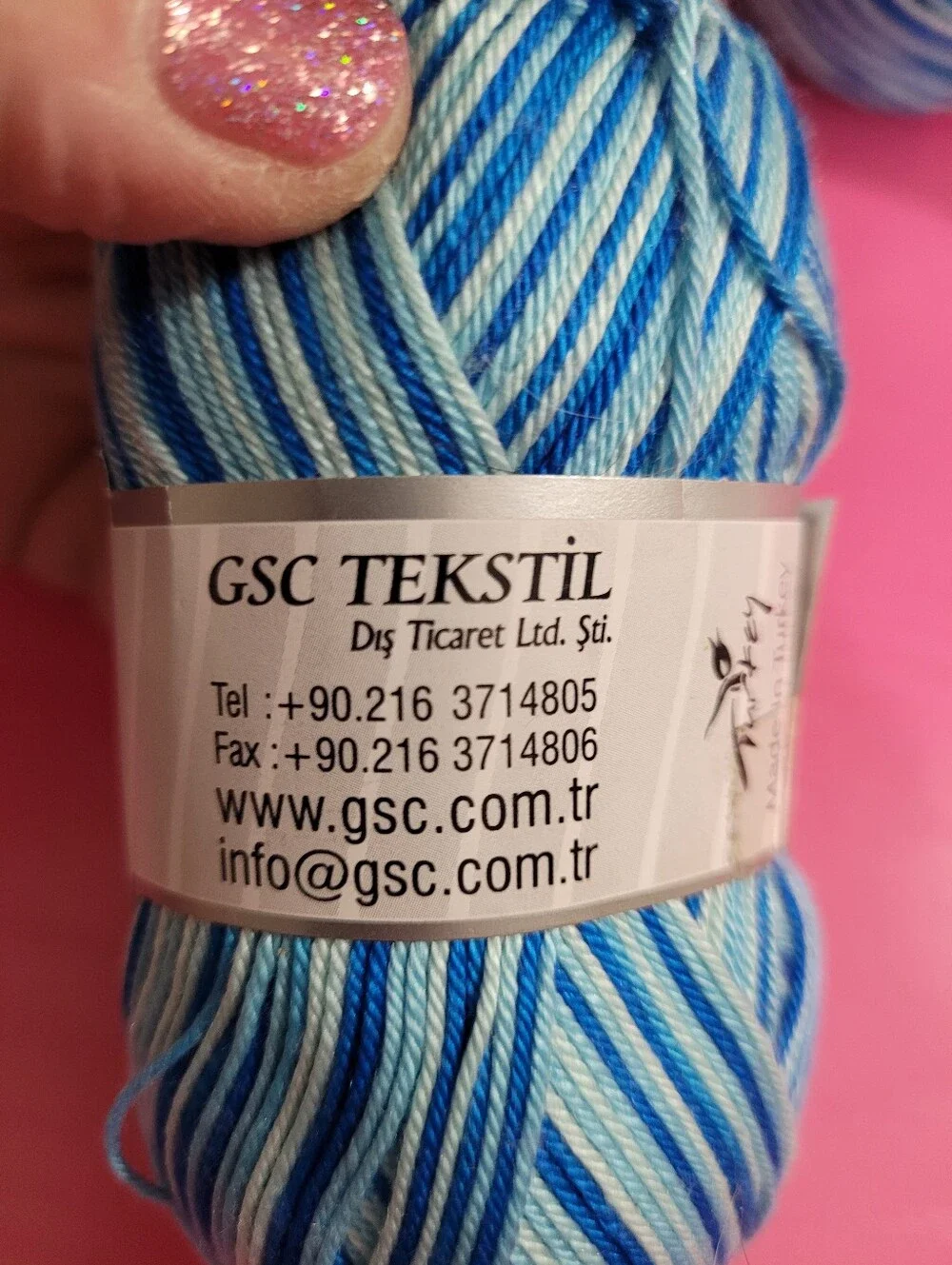 Ice Yarns Variegated Blue 100% Mercerized Cotton Yarn 4 Skeins (1543)
